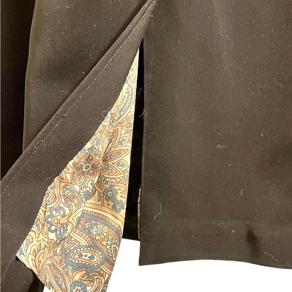 London Fog Women's Trench Coat Size M Black Paisley Lining - Picture 8 of 14